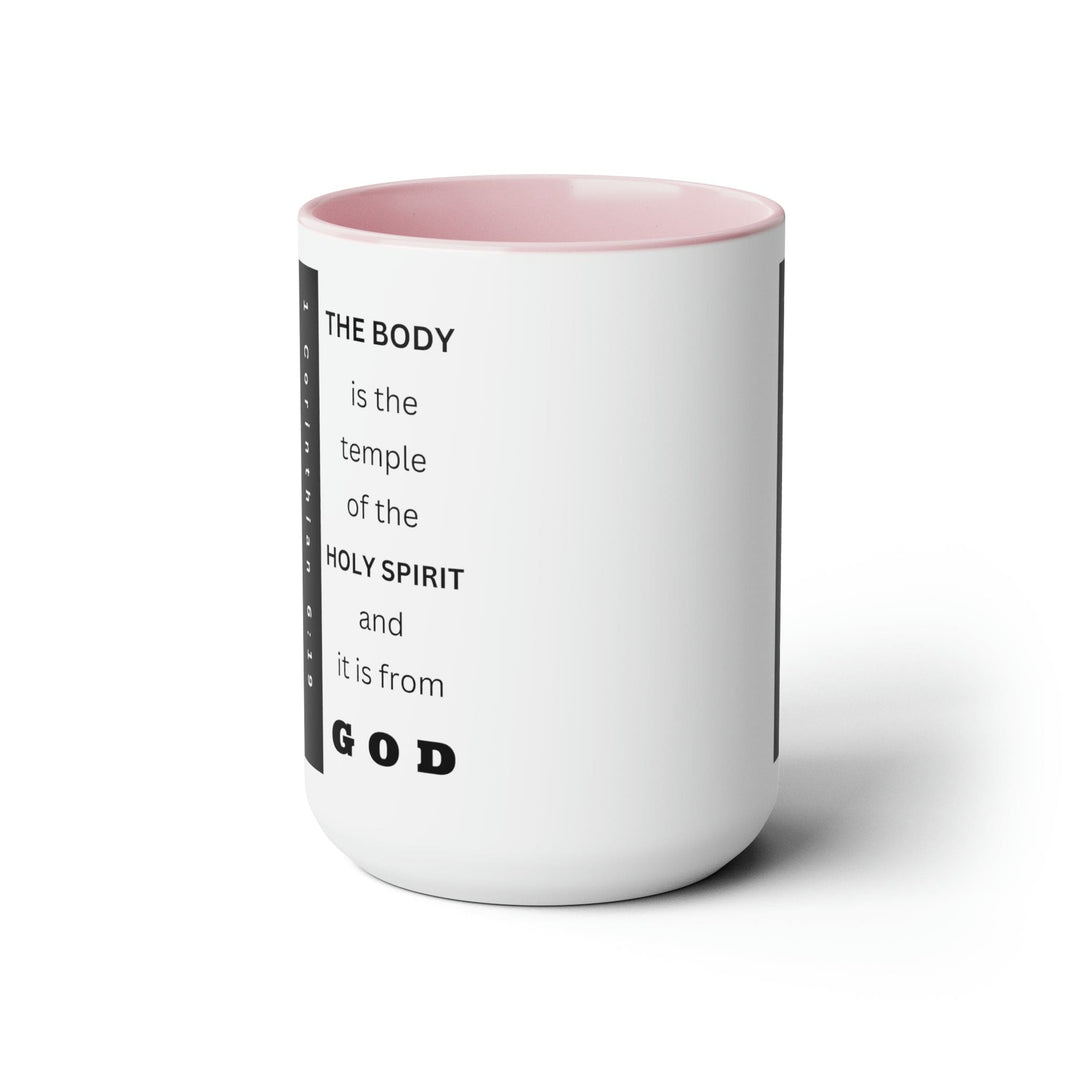 Accent Ceramic Mug 15oz the Body is the Temple of the Holy Spirit - Scripture