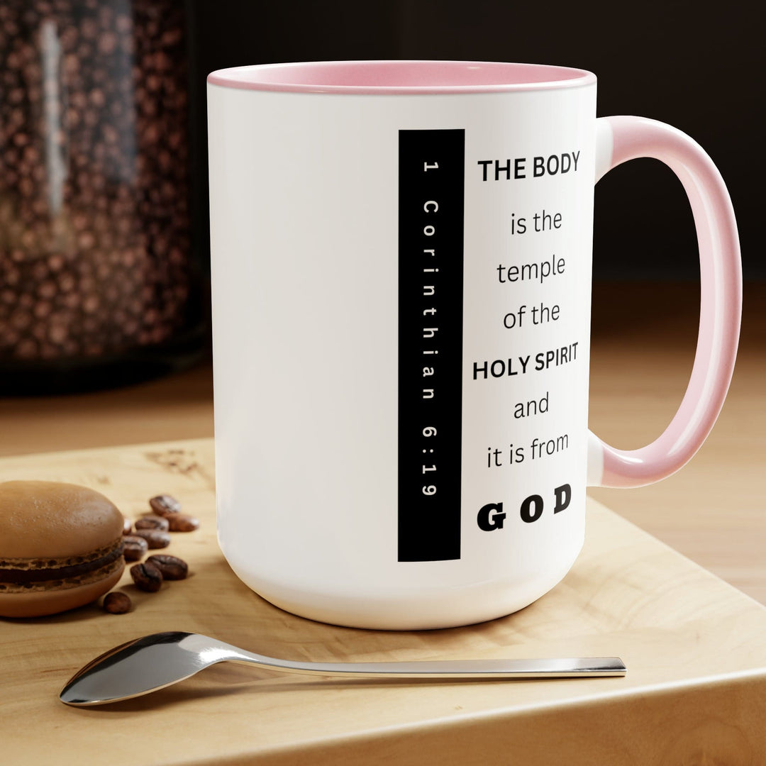 Accent Ceramic Mug 15oz the Body is the Temple of the Holy Spirit - Scripture