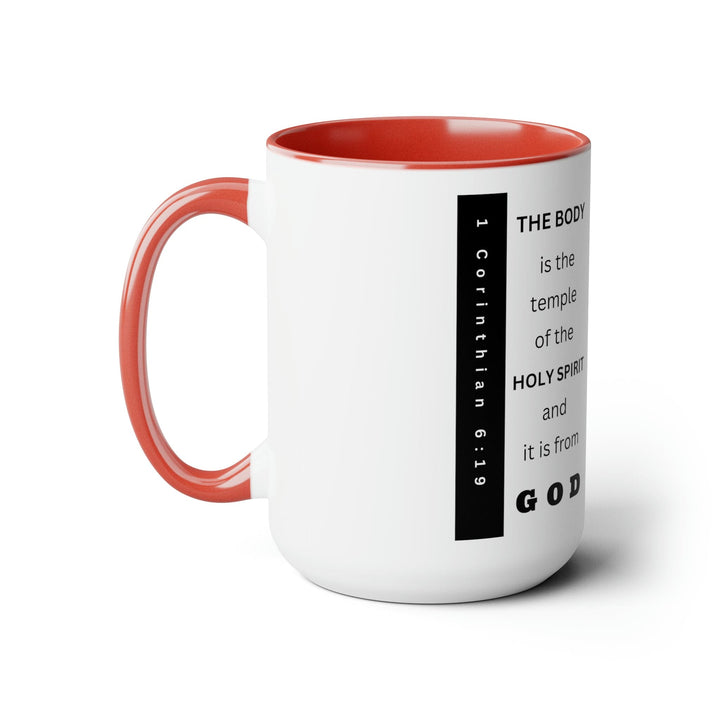 Accent Ceramic Mug 15oz the Body is the Temple of the Holy Spirit - Scripture