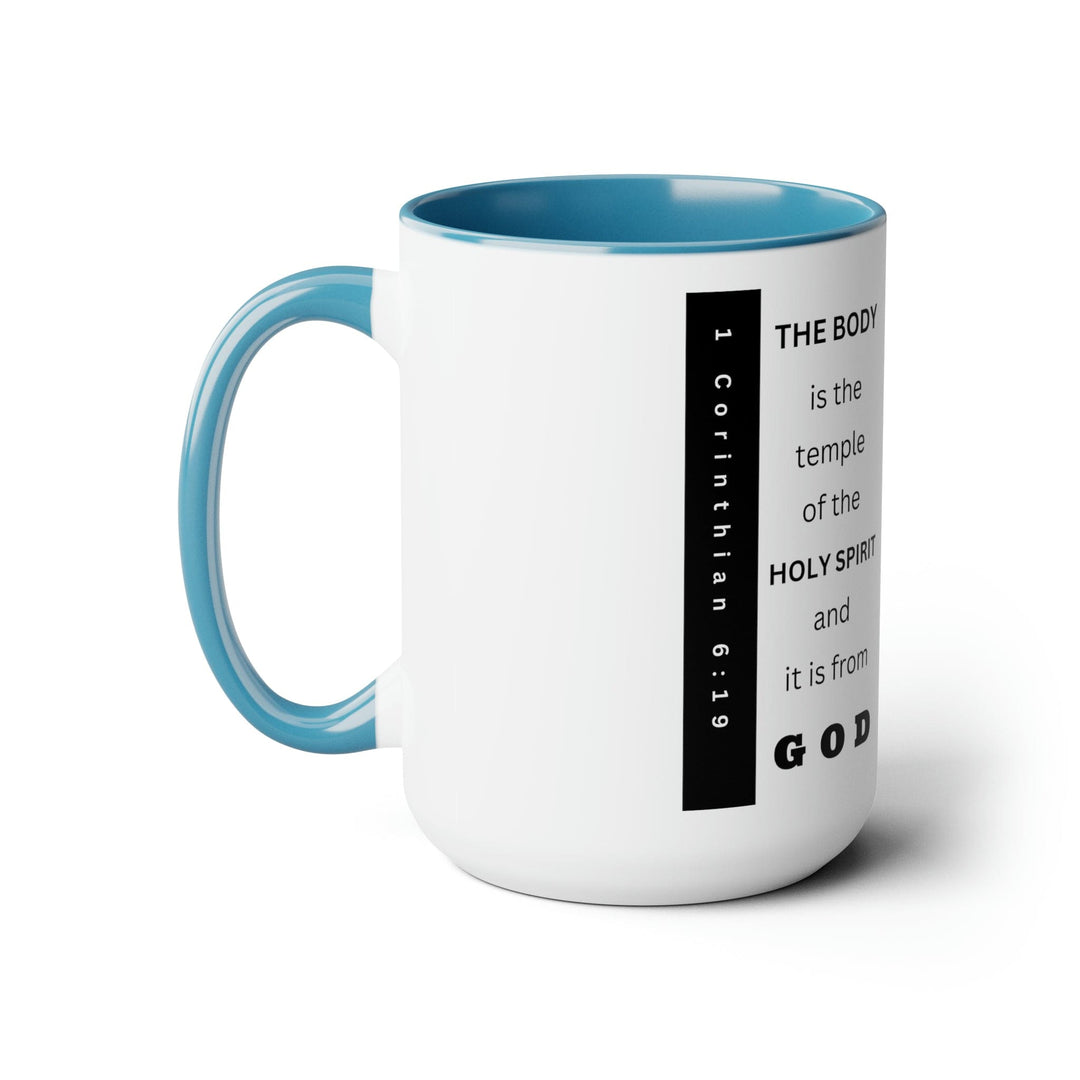 Accent Ceramic Mug 15oz the Body is the Temple of the Holy Spirit - Scripture