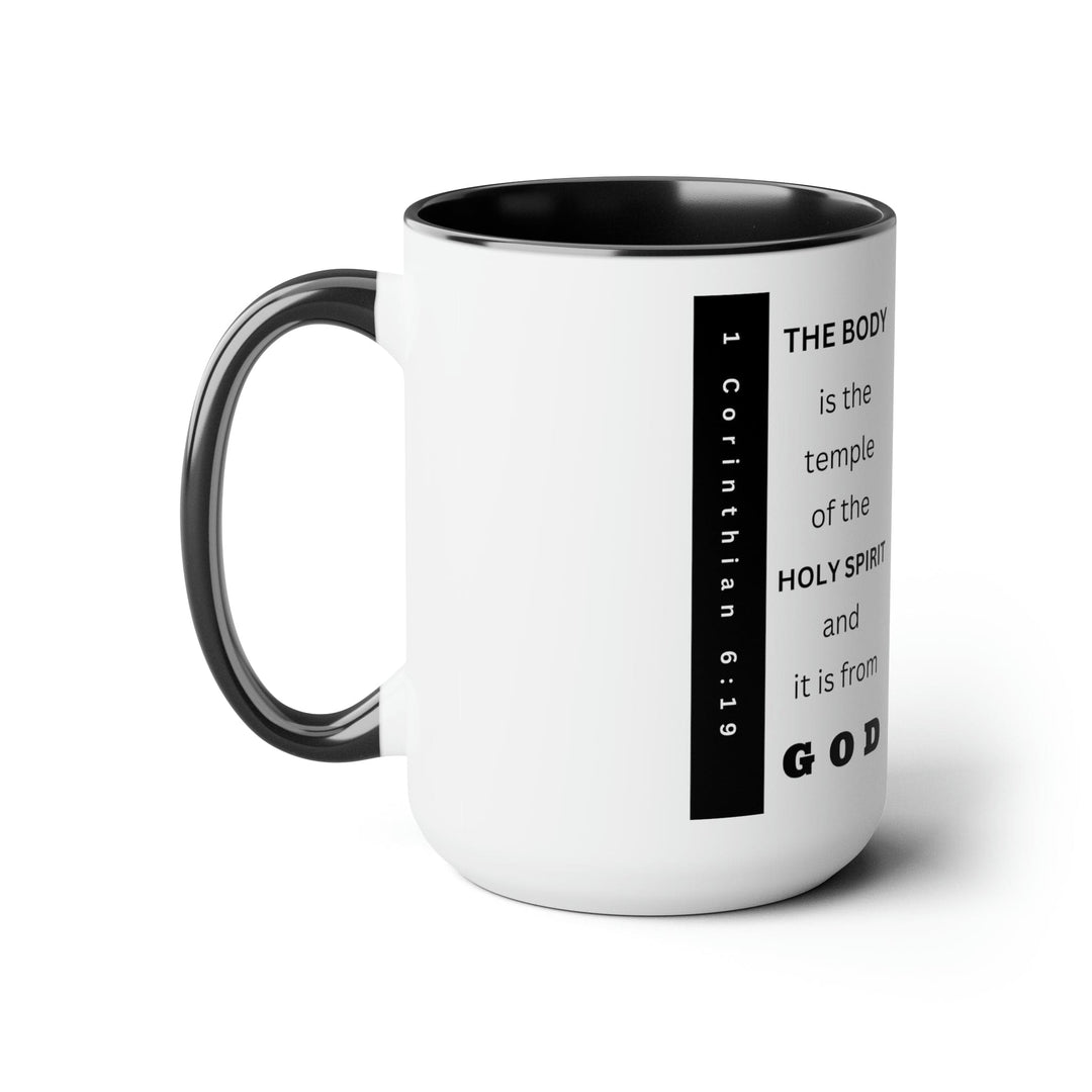 Accent Ceramic Mug 15oz the Body is the Temple of the Holy Spirit - Scripture