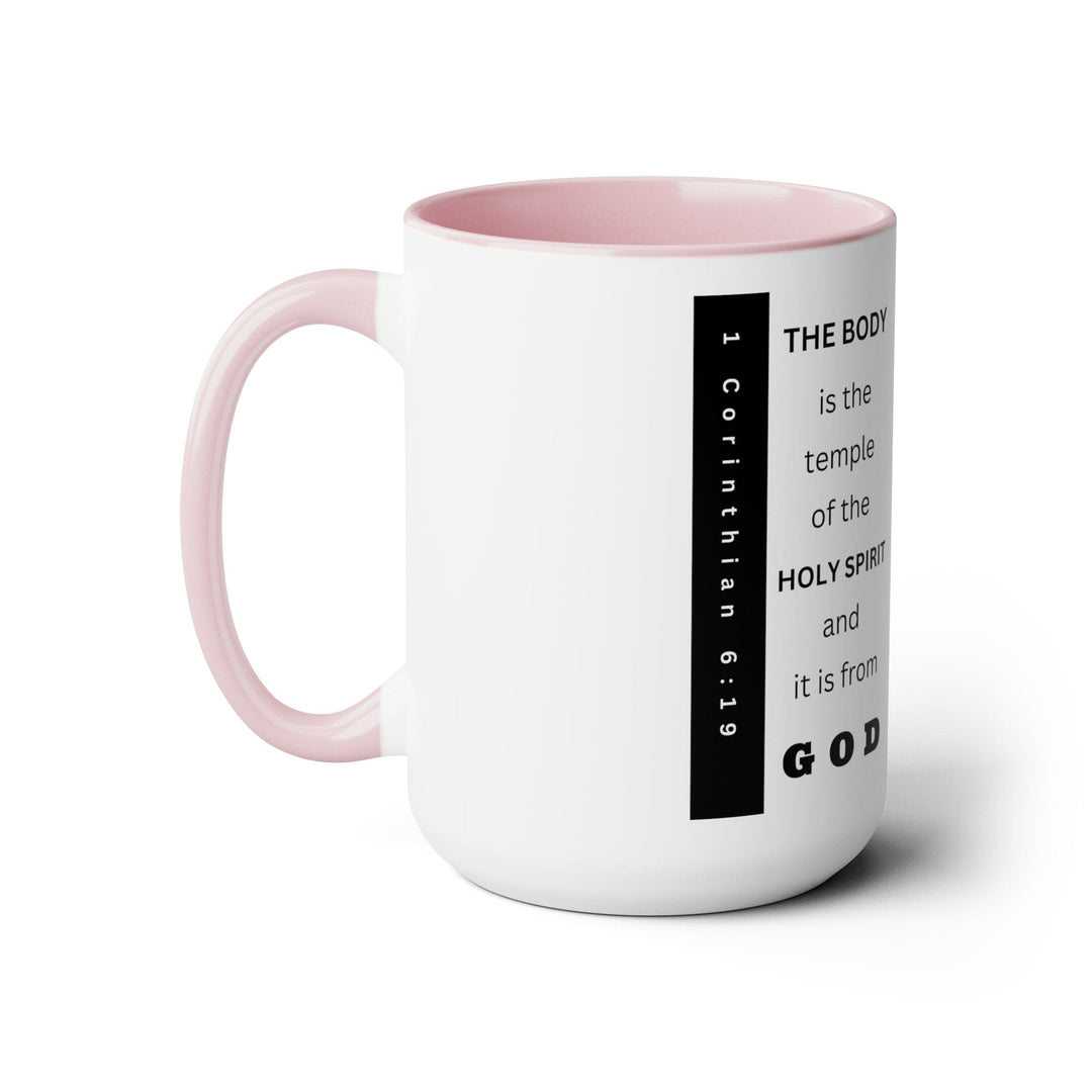 Accent Ceramic Mug 15oz the Body is the Temple of the Holy Spirit - Scripture