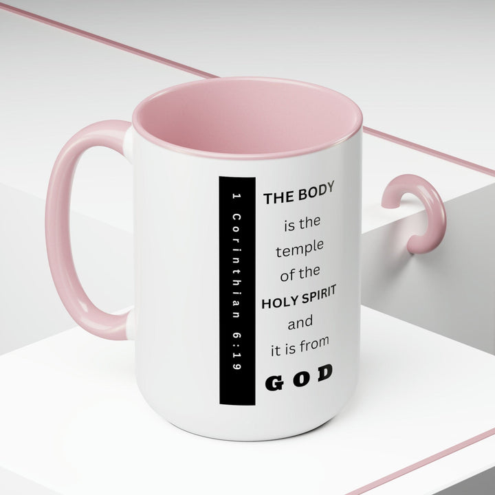 Accent Ceramic Mug 15oz the Body is the Temple of the Holy Spirit - Scripture