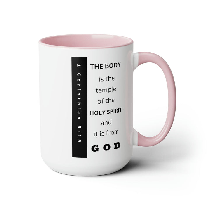 Accent Ceramic Mug 15oz the Body is the Temple of the Holy Spirit - Scripture