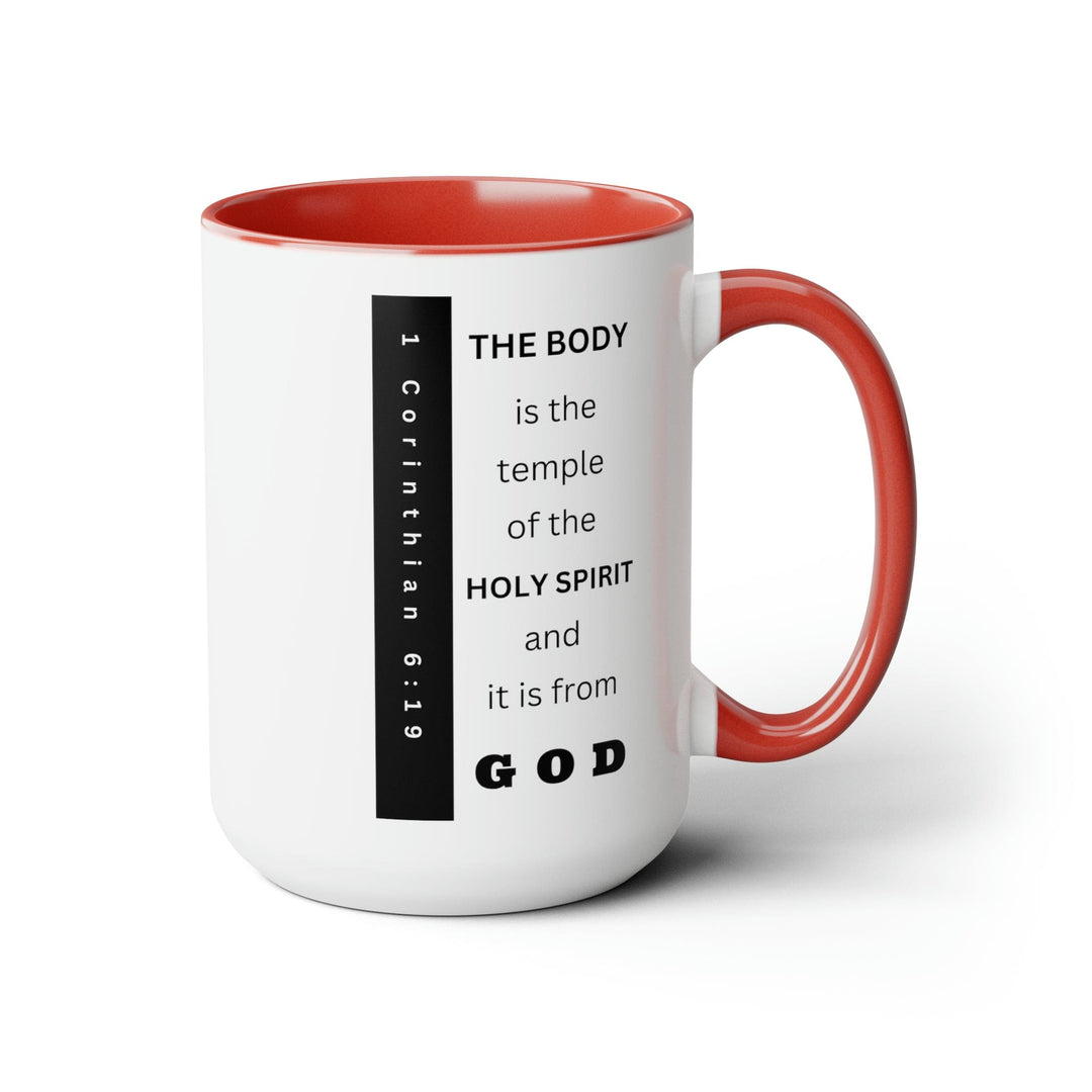 Accent Ceramic Mug 15oz the Body is the Temple of the Holy Spirit - Scripture