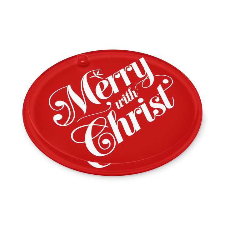 Acrylic Ornament with Merry with Christ Print