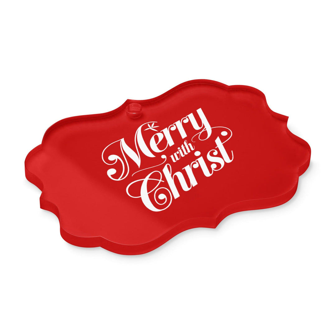 Acrylic Ornament with Merry with Christ Print
