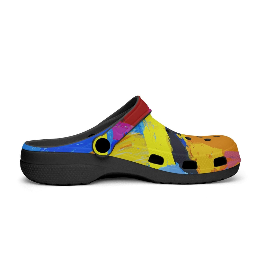 Adult Clog Shoes - Multicolor Abstract Illustration Size 40 - Deals/Shoes