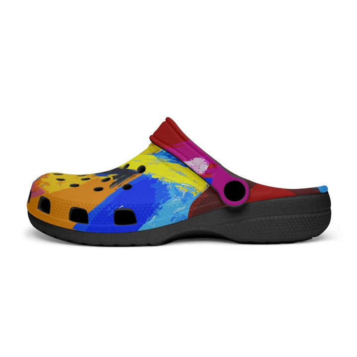 Adult Clog Shoes - Multicolor Abstract Illustration Size 40 - Deals/Shoes