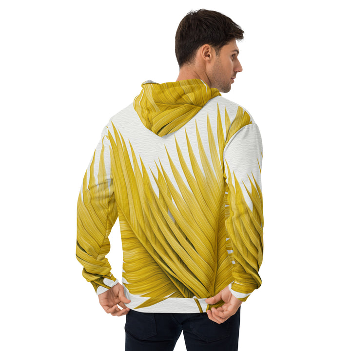 Mens Graphic Hoodie Yellow Palm Leaves