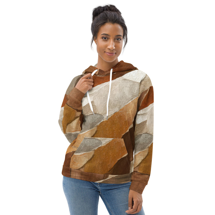 Womens Graphic Hoodie Abstract Stone Print