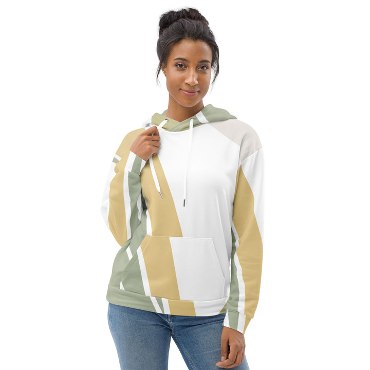 Womens Graphic Hoodie Green Abstract Geometric Pattern