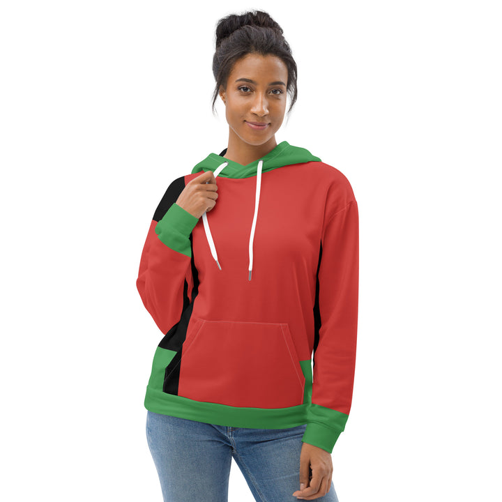 Womens Graphic Hoodie Black Red Green Stripped 4