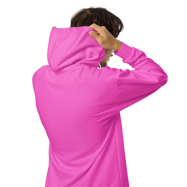 Mens Full Zip Graphic Hoodie, Pink