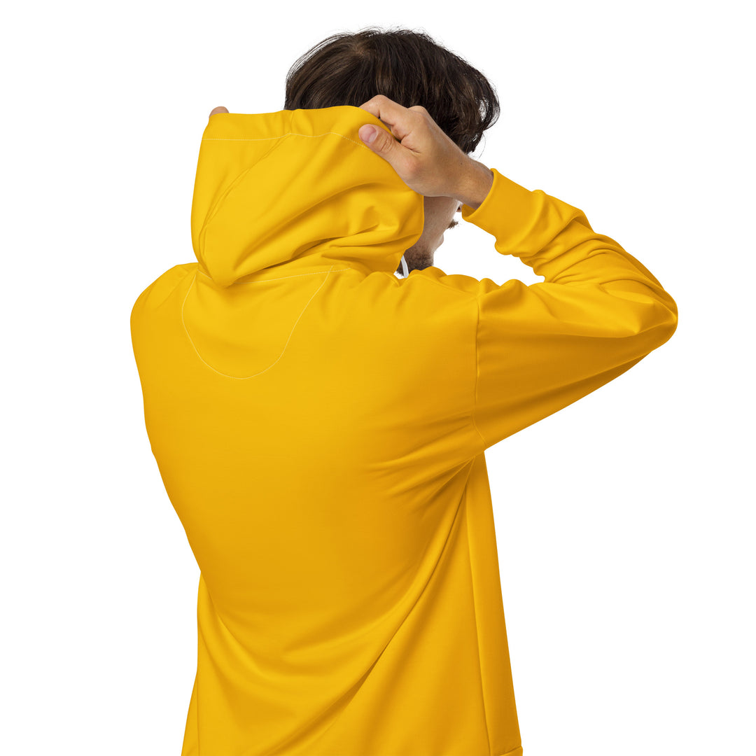 Mens Full Zip Graphic Hoodie, Golden Yellow