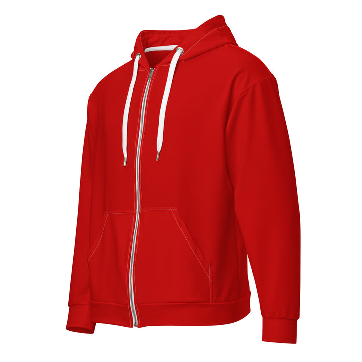 Mens Full Zip Graphic Hoodie, Red