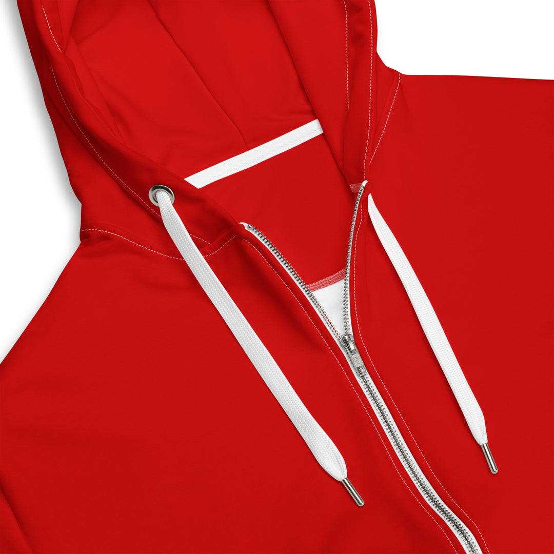 Mens Full Zip Graphic Hoodie, Red