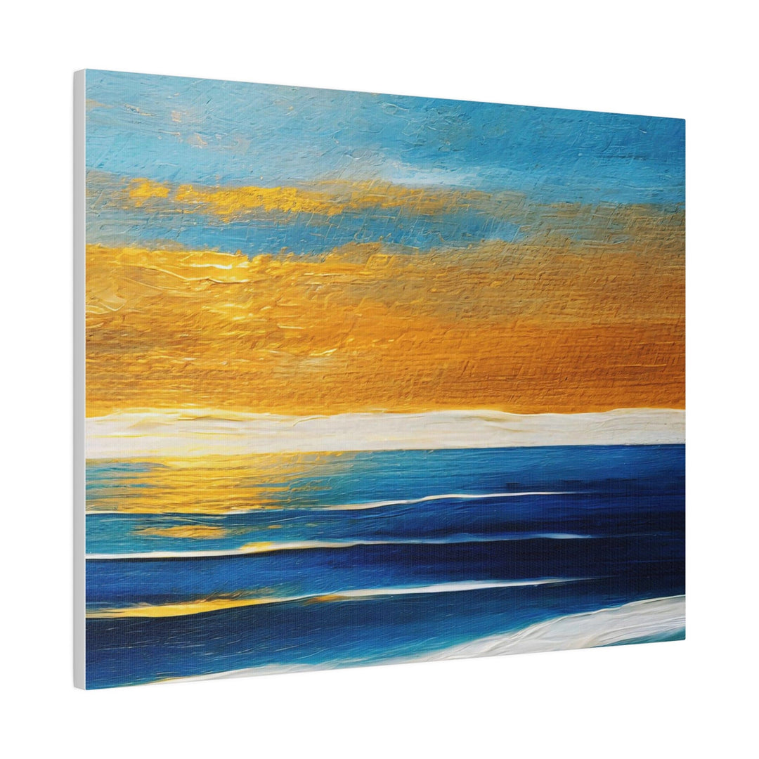 Wall Decor Giclee Fine Art Print Blue Ocean Golden Sunset Print - Decorative