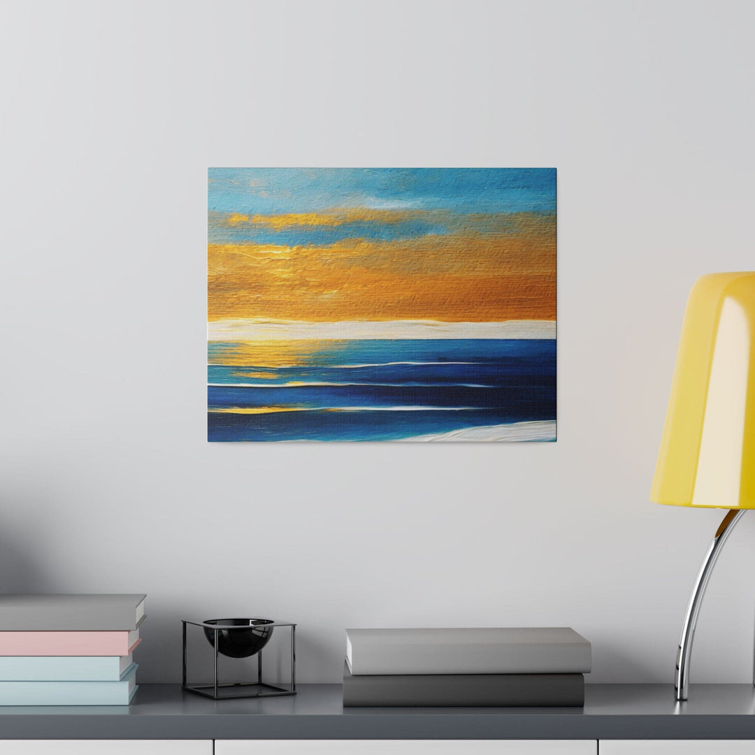 Wall Decor Giclee Fine Art Print Blue Ocean Golden Sunset Print - Decorative