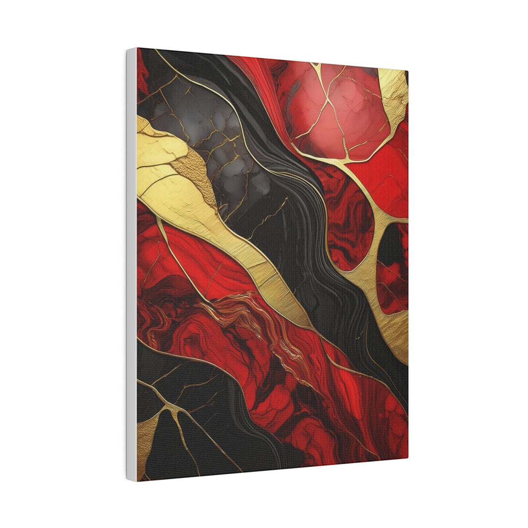 Wall Decor Giclee Fine Art Print Brick Red Pattern Black and Gold Marble