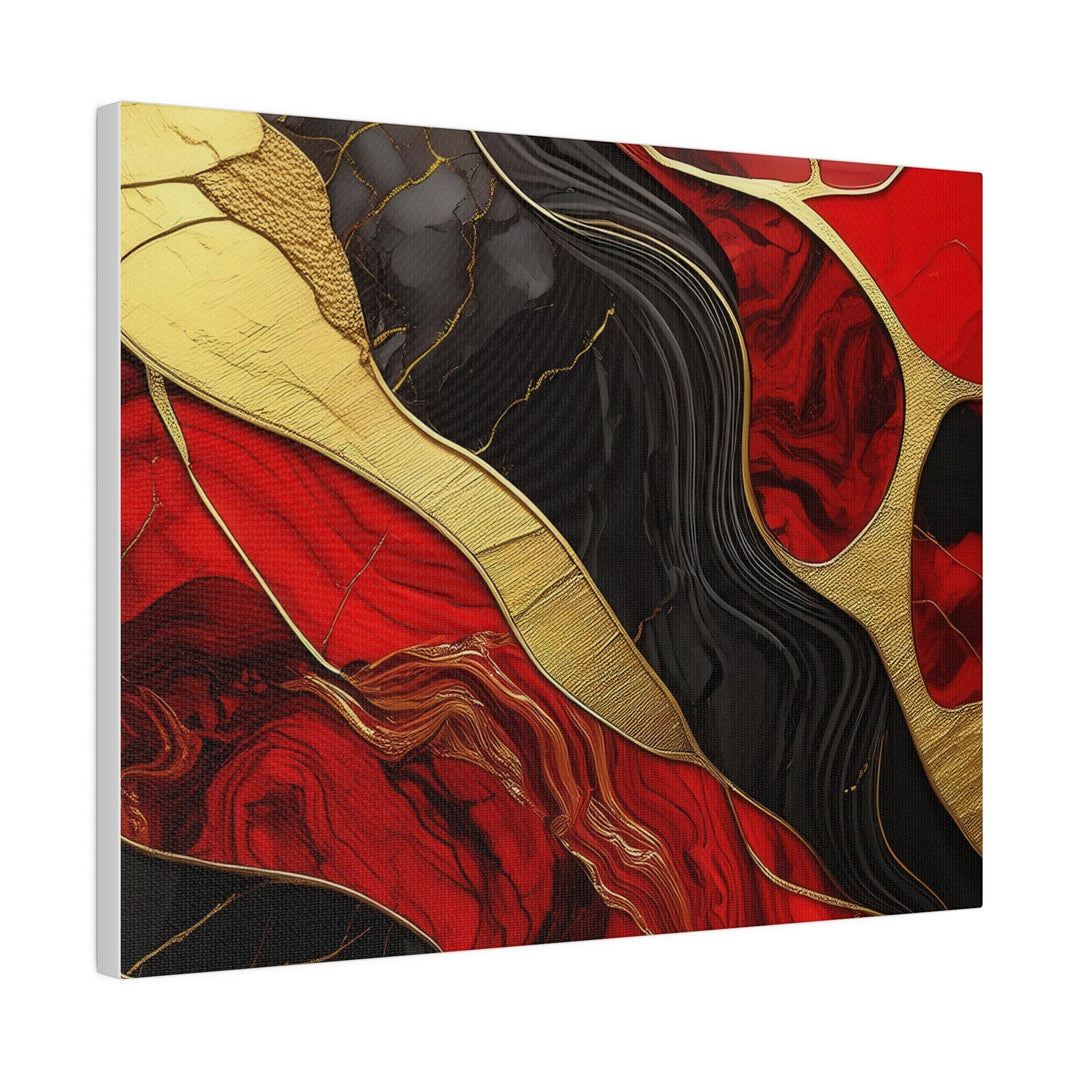 Wall Decor - Giclee Poster Art Print Brick Red Pattern Black and Gold Marble