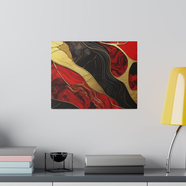 Wall Decor - Giclee Poster Art Print Brick Red Pattern Black and Gold Marble