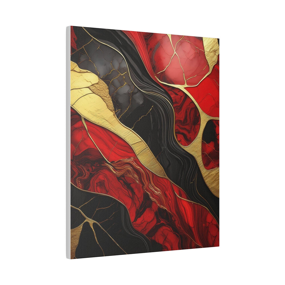 Wall Decor Giclee Fine Art Print Brick Red Pattern Black and Gold Marble