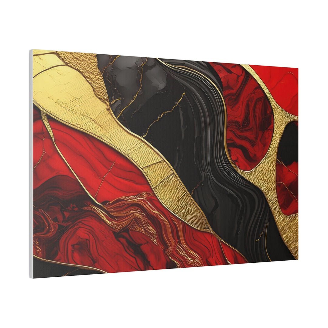 Wall Decor - Giclee Poster Art Print Brick Red Pattern Black and Gold Marble