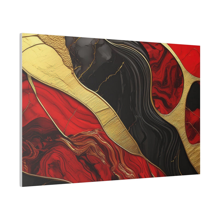 Wall Decor - Giclee Poster Art Print Brick Red Pattern Black and Gold Marble