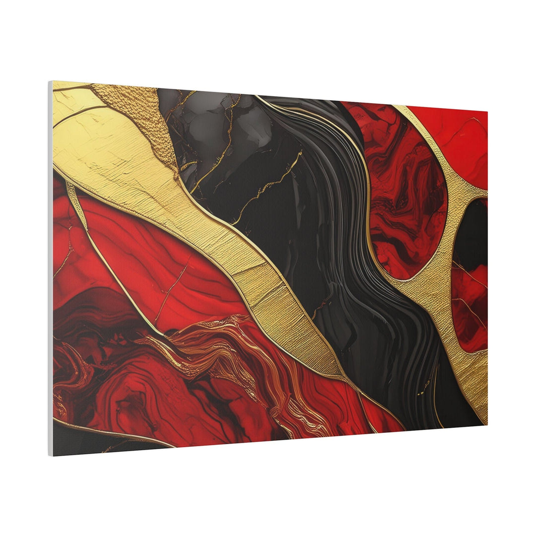 Wall Decor - Giclee Poster Art Print Brick Red Pattern Black and Gold Marble