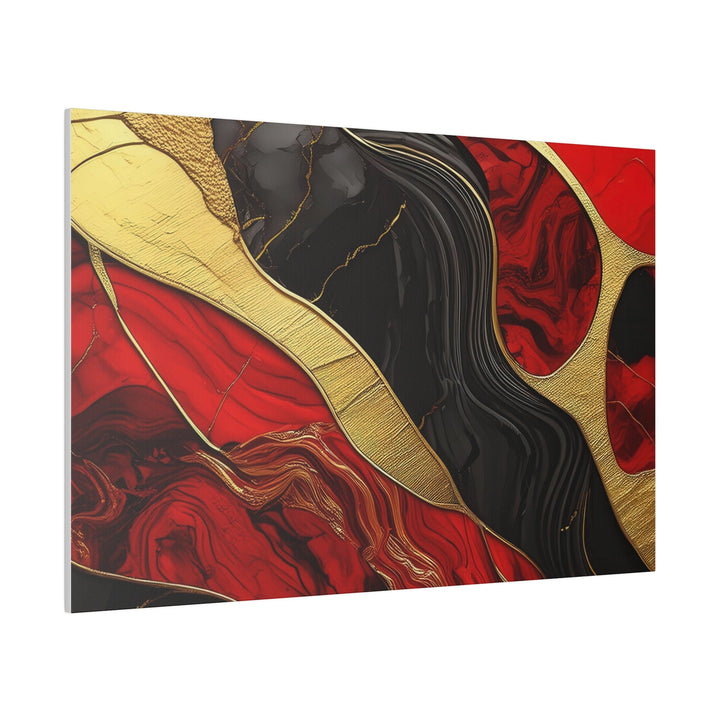 Wall Decor - Giclee Poster Art Print Brick Red Pattern Black and Gold Marble