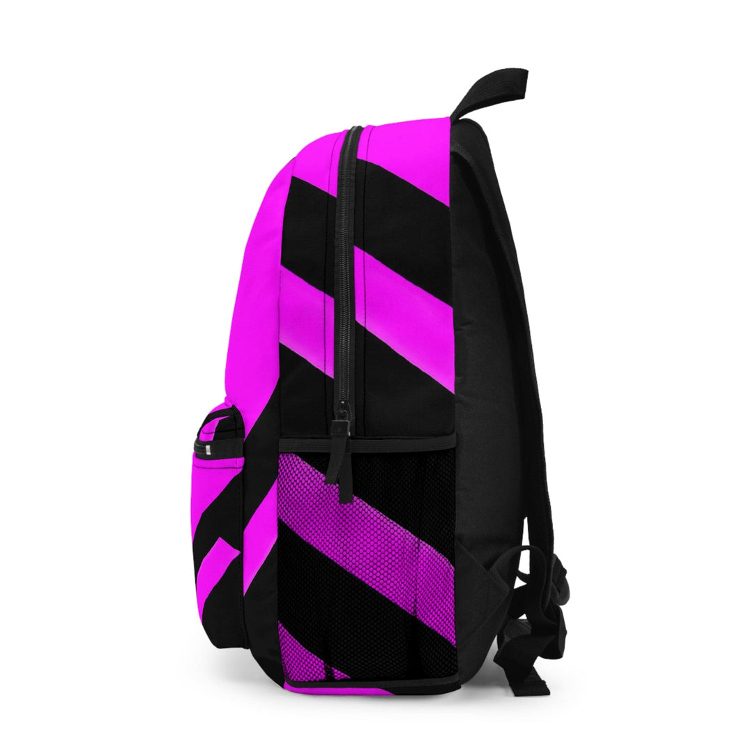 Backpack - Large Water-resistant Bag Black and Pink Geometric Pattern - Bags