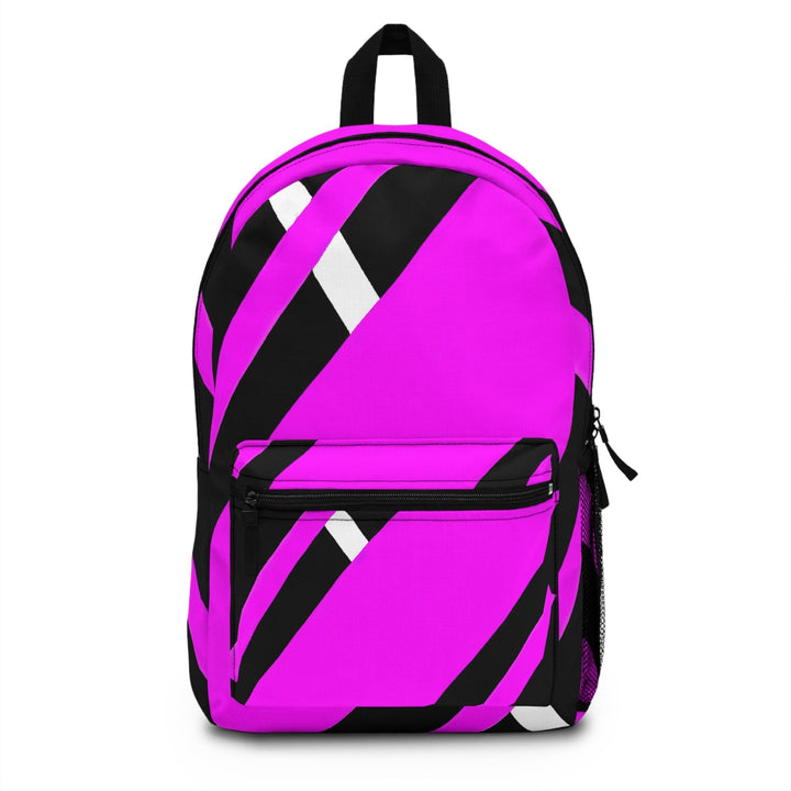 Backpack - Large Water-resistant Bag Black and Pink Geometric Pattern - Bags