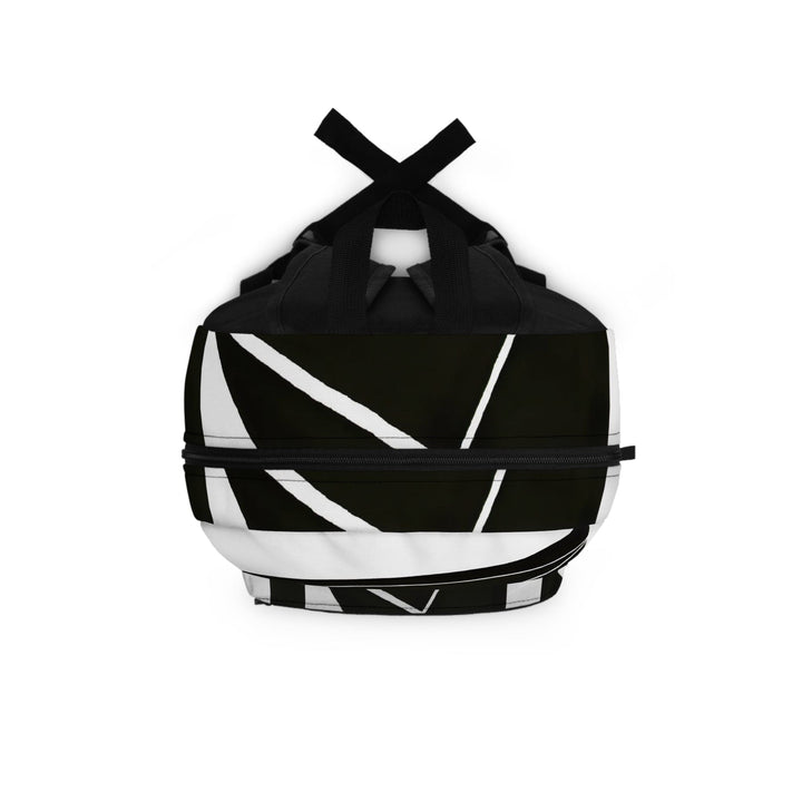 Backpack - Large Water-resistant Bag Black and White Geometric Pattern - Bags