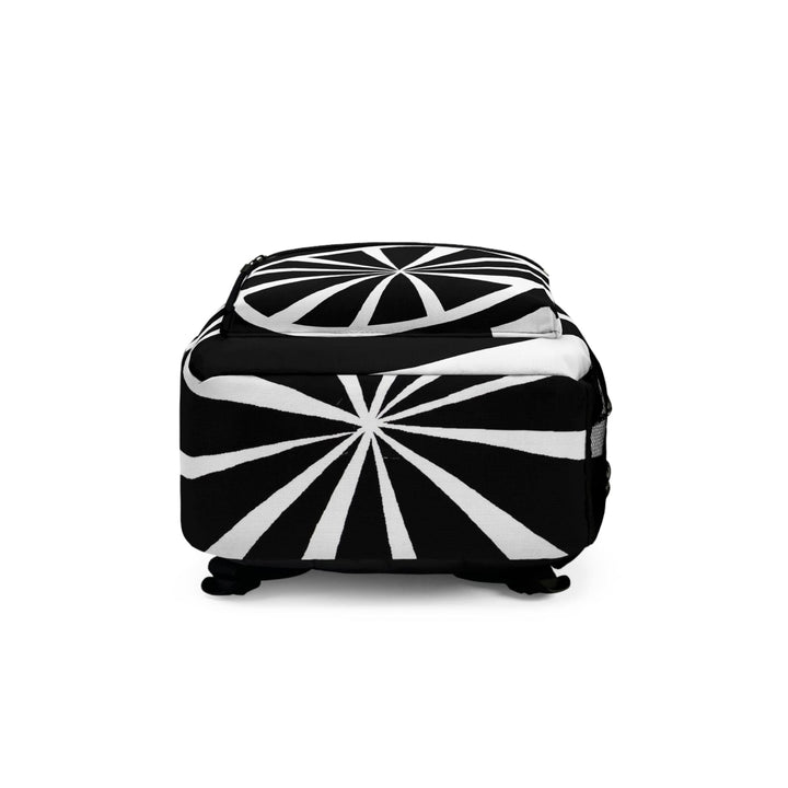 Backpack - Large Water-resistant Bag Black and White Geometric Pattern - Bags