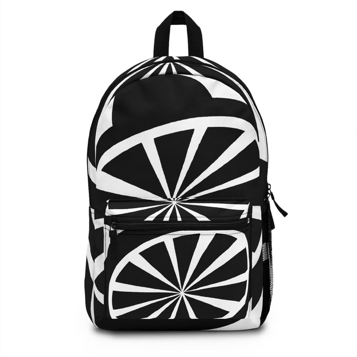 Backpack - Large Water-resistant Bag Black and White Geometric Pattern - Bags