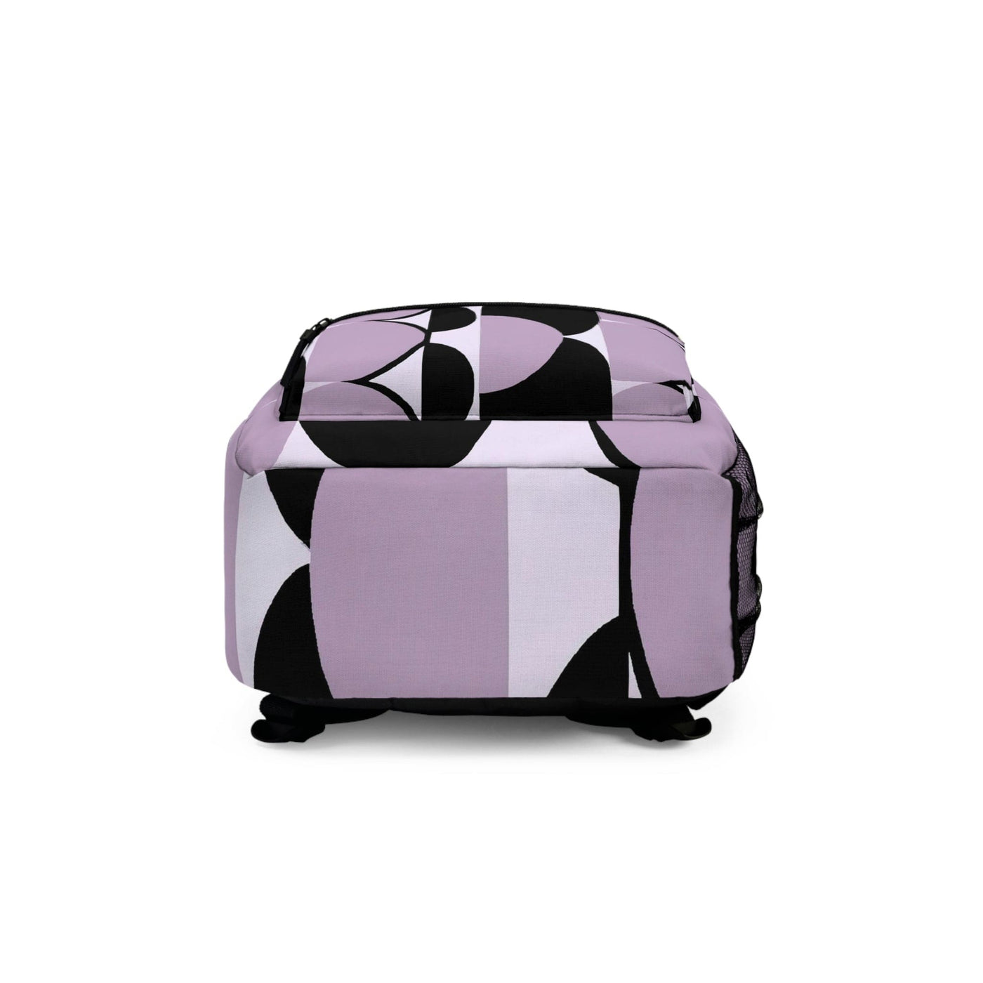 Backpack - Large Water-resistant Bag Geometric Lavender And Black Pattern - Bags