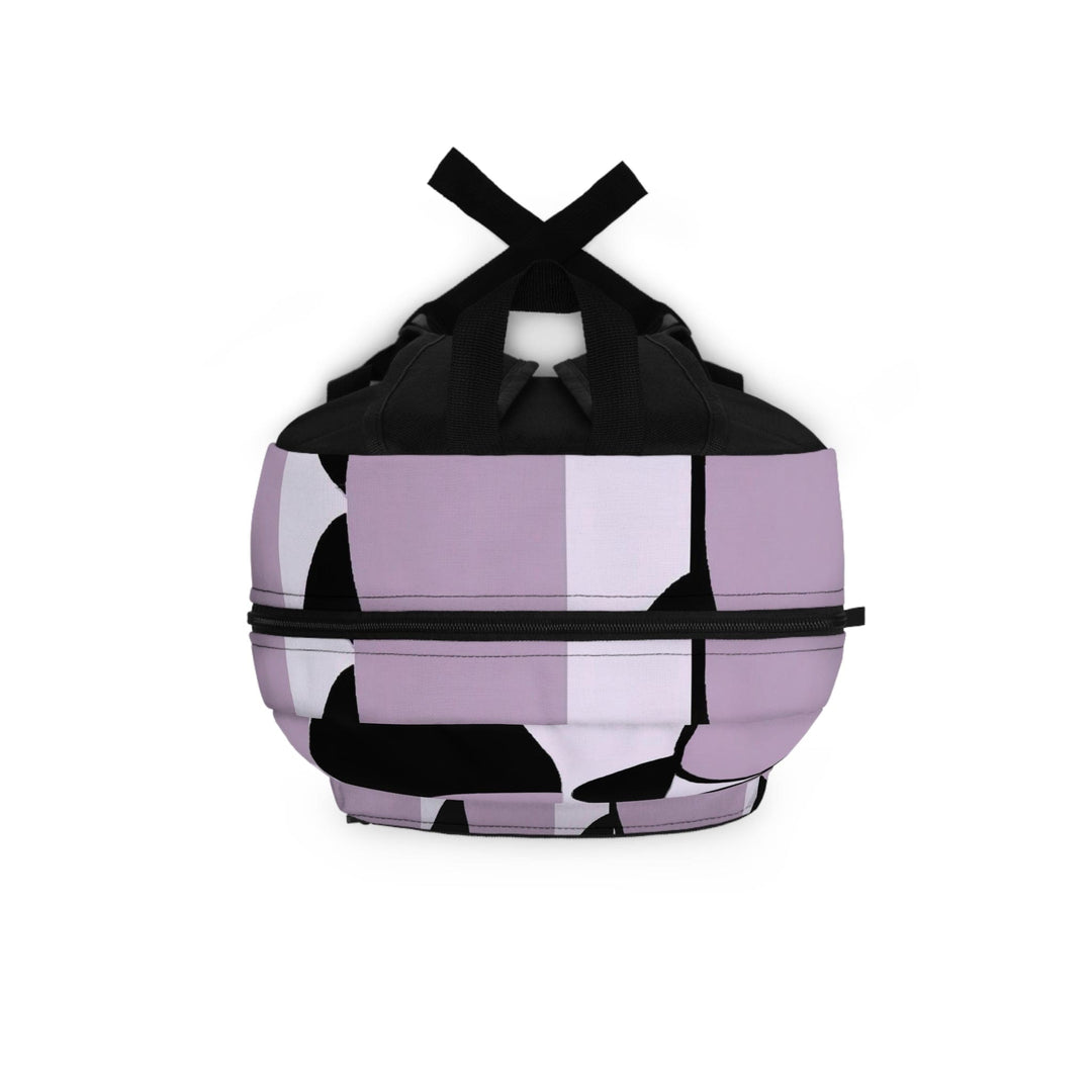 Backpack - Large Water-resistant Bag Geometric Lavender and Black Pattern