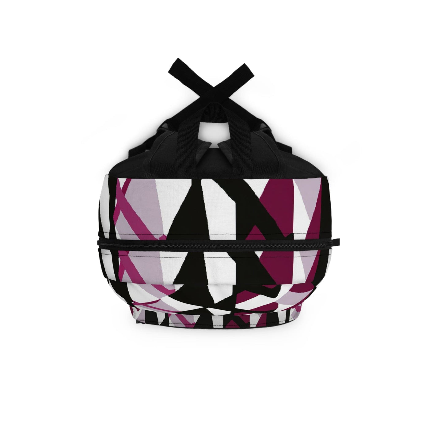 Backpack - Large Water - resistant Bag Mauve Pink And Black Geometric Pattern