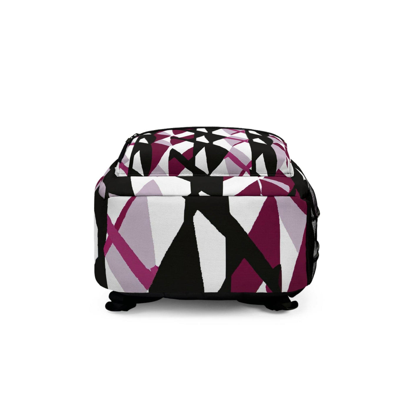Backpack - Large Water - resistant Bag Mauve Pink And Black Geometric Pattern
