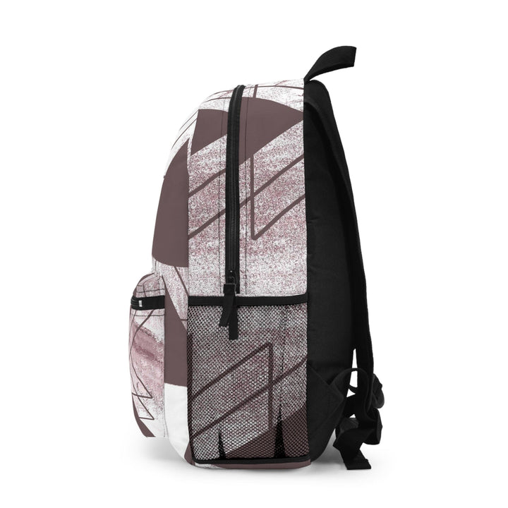 Backpack - Large Water-resistant Bag Mauve Rose and White Triangular Colorblock