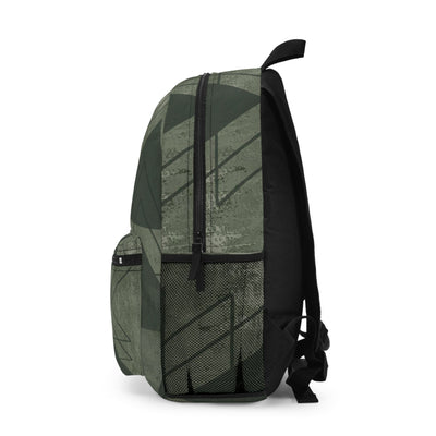 Backpack - Large Water - resistant Bag Olive Green Triangular Colorblock - Bags