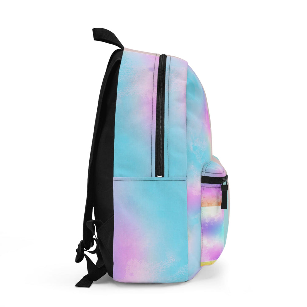 Backpack - Large Water-resistant Bag - Pastel Colorblock Watercolor