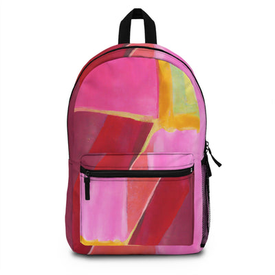 Backpack - Large Water-resistant Bag Pink Mauve Red Geometric Pattern - Bags
