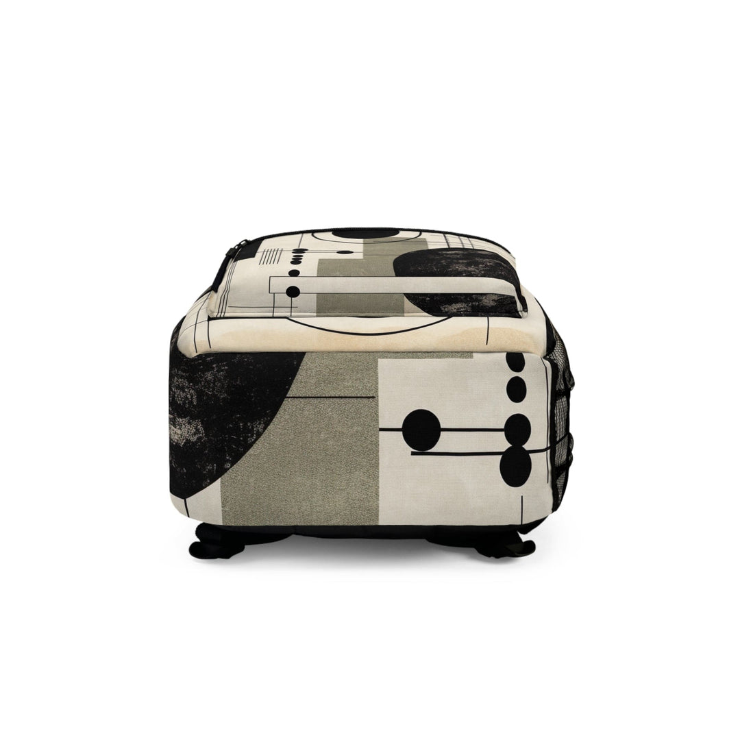 Backpack Work/school/leisure - Waterproof Abstract Black Beige Brown Geometric