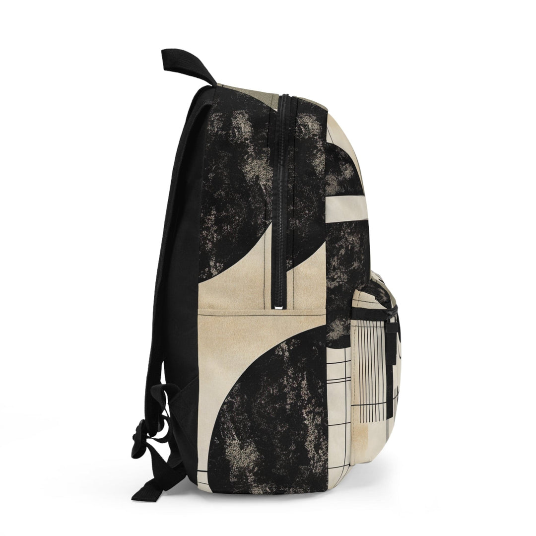 Backpack Work/school/leisure - Waterproof Abstract Black Beige Brown Geometric