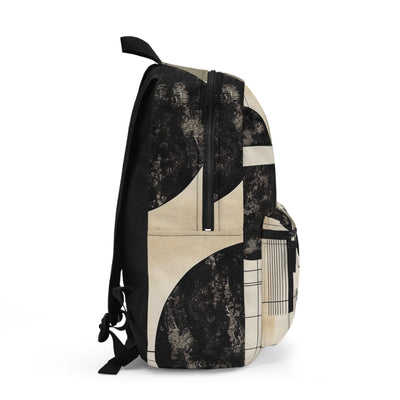 Backpack Work/school/leisure - Waterproof Abstract Black Beige Brown Geometric