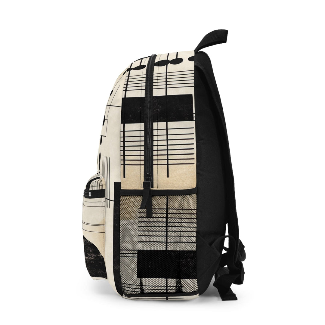 Backpack Work/school/leisure - Waterproof Abstract Black Beige Brown Geometric