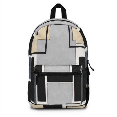 Backpack Work/school/leisure - Waterproof Abstract Black Grey Brown Geometric