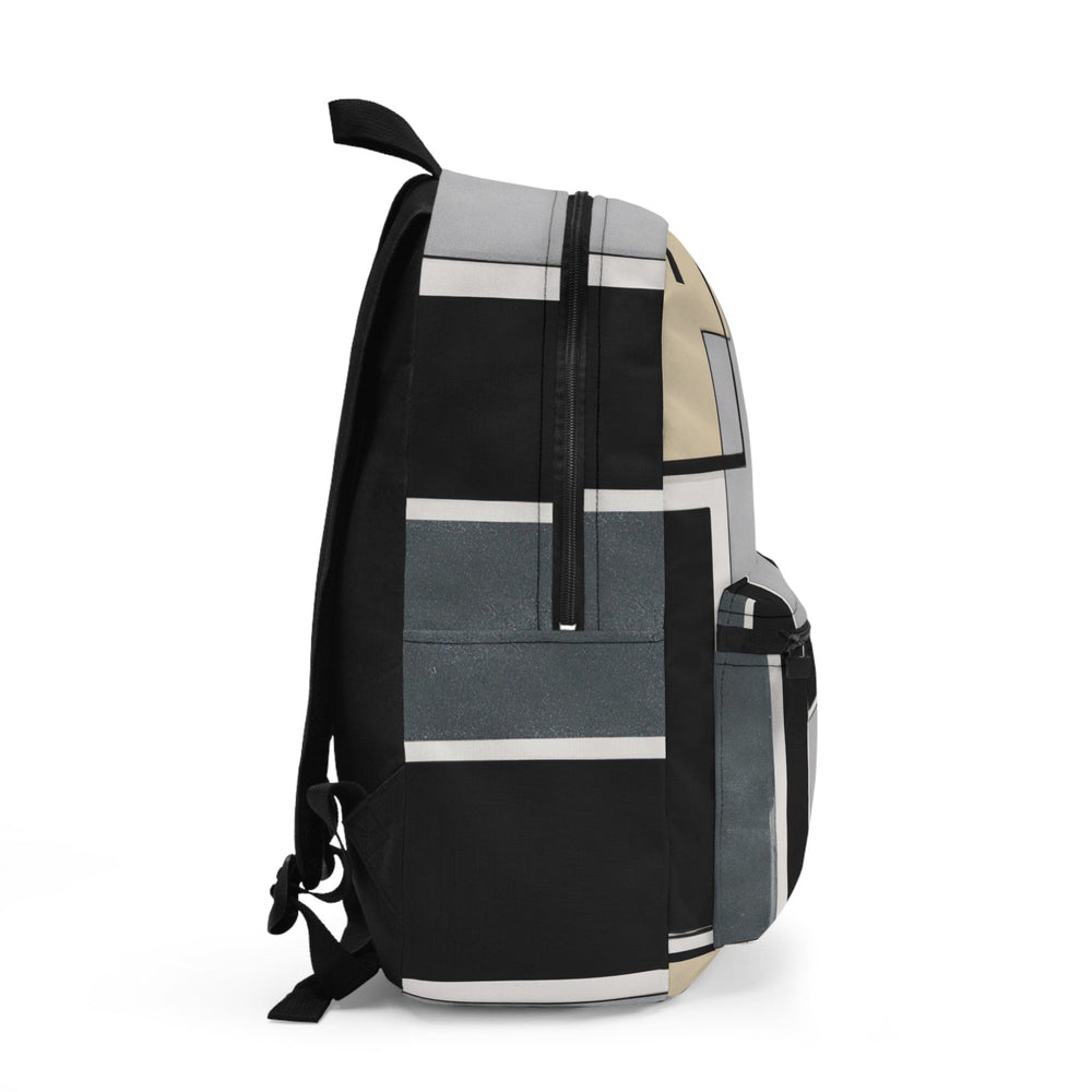 Backpack Work/school/leisure - Waterproof Abstract Black Grey Brown Geometric